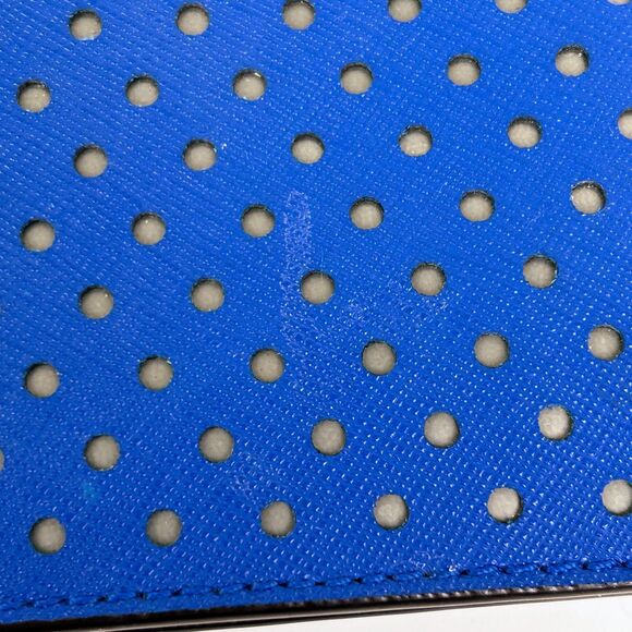 Michael Kors Wristlet Clutch Organizer Pouch w/ Card Slots Cobalt Blue Leather - Picture 15 of 16